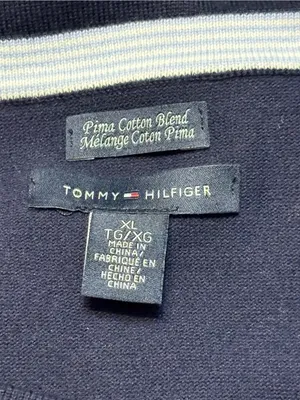 Tommy Hilfiger Navy Off-the-Shoulder Sweater with Gold Shoulder Buttons XL NWT thumbnail 5