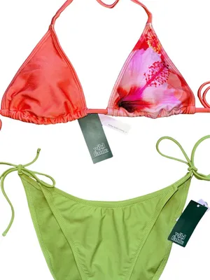 Wild Fable Hibiscus Tropical Print Bikini Size M thumbnail 9