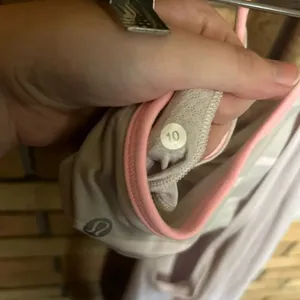 Lululemon No Limits Tank Grey & Pink Striped Tank Top Size 10 thumbnail 5