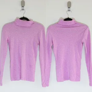 J.Crew Orchid Pink Purple Perfect Fit LongSleeve Turtleneck Layering Top Size XS thumbnail 2