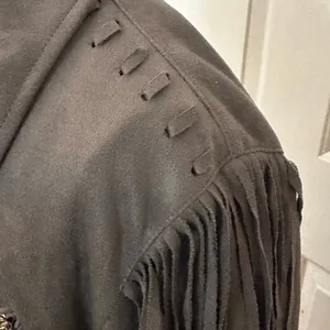 Women’s Faux Suede Moto Style Fringe Jacket thumbnail 3