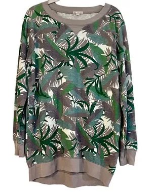NWT Gap Sweatshirt Tunic Leaf Camouflage Top Small thumbnail 1