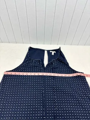 J. Crew Navy Polka Dot Maxi Slip Cotton Dress Size L thumbnail 7