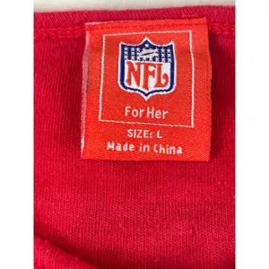 NFL Chiefs Long Sleeve Top Red Gold Logo V Neck Cotton Size L thumbnail 5