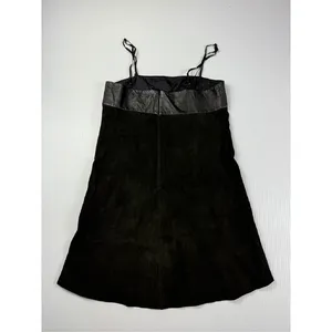VEDA Black Suede Leather Trim Mini Dress Party Cocktail Women's P‎ thumbnail 5
