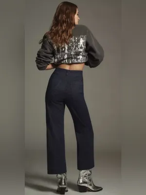 Anthropologie Maeve The Colette Sparkle Crop Wide-Leg Jeans 28 thumbnail 4