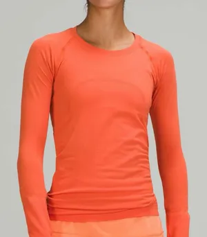 Lululemon swiftly tech orange 2.0 long sleeve shirt size 6 thumbnail 1
