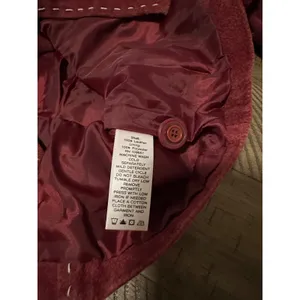 Vintage Denim & Co. Burgundy Genuine Suede Leather Jacket M thumbnail 4