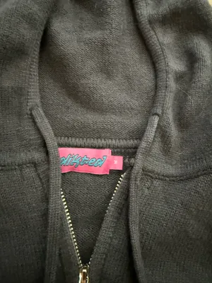 Edikted Charcoal Grey Knit Hoodie Top thumbnail 3