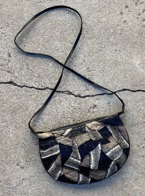 Vintage 90s Snake Skin Leather Small Zip Closure Small Crossbody Bag thumbnail 1