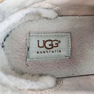 UGG Australia Taya Tan Leather Sneakers Silver Metallic Accent Size 9.5 thumbnail 8