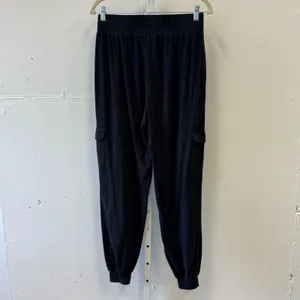 AnyBody Black Cargo‎ Jogger Pants Elastic Waist Cotton Modal XST Tall Loungewear thumbnail 2