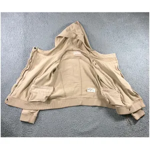 Free People Carmen Moto Jacket Women Small‎ Beige Asymmetrical Zip thumbnail 4