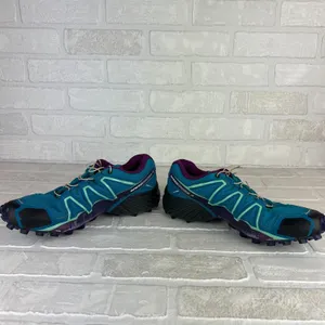 Salomon Speedcross 4 Shoes Womens 8.5 Blue Purple Trail Running Quicklace Lugs thumbnail 10