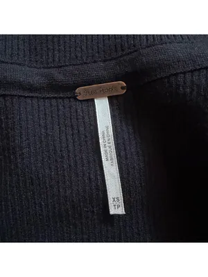 Free People Sarah Knit Cardigan Sweater Ribbed Longline Black Women's Size XS thumbnail 6