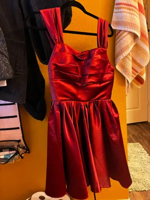 Burgundy corset Amazon dress thumbnail 8