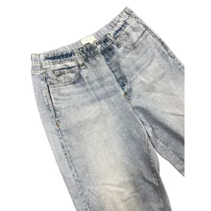 Rag & Bone Miramar Wide Leg Trompe L'oeil Sweatpant Jeans Light Wash L thumbnail 2