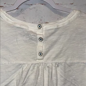 Pilcro Anthropologie Women's White Lace shirt casual button accents Medium thumbnail 5