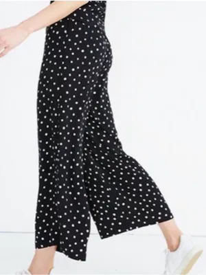 Madewell Hudson Black Polka Dot Cropped Ankle Pants XS thumbnail 2
