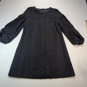 Laundry by Shelli Segal black lace long-sleeve mini Dress SIZE 4 thumbnail 4