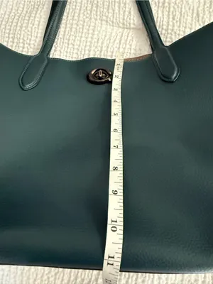 Coach Willow Tote Polished Pebble Leather Turnlock Zip Compartment Feet Green thumbnail 15
