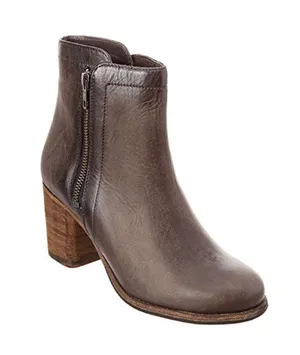 Frye Smoke Gray Leather Addie Double Zip Heeled Booties Size 8 US $358 thumbnail 1