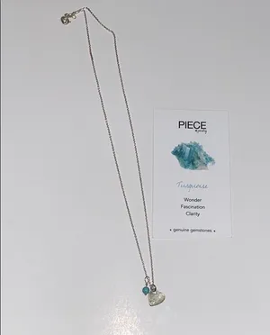 Turquoise Heart Zodiac Necklace♓️♐️♏️ Silver thumbnail 1