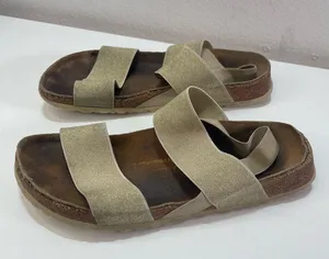 Birkenstock Papillio Cosma Sandals Women 38 7.5 Gold Cork Comfort Elastic Strap thumbnail 1