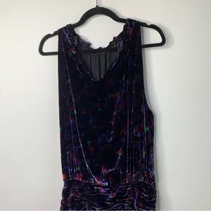Ramy Brook silk velvet velour floral‎ Dolores halter mini dress size 14 party thumbnail 8