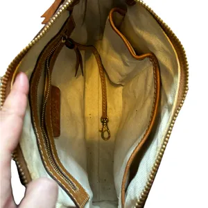 MICHAEL KORS BROWN LEATHER HANDBAG shoulder bag BRUSHED METAL STUDS thumbnail 7