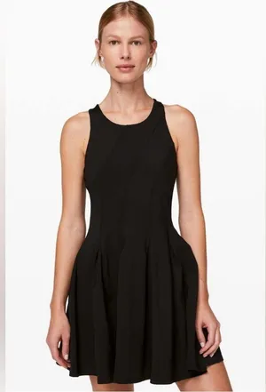 Lululemon Court Crush Tennis Dress Nulux in Black Size 0,2? thumbnail 1