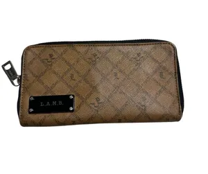 L.A.M.B Wallet Gwen Stefani Saddle Zip Around Wallet Y2K Monogram Brown Luxury thumbnail 1