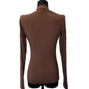 Reformation Bailey Women Brown Long Sleeve Mock Neck Inner Layer Knit Top Size S thumbnail 3