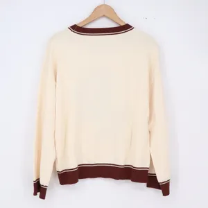 Unbranded Sweater Womens M Graphic Horse Cream Brown Intarsia Knit Excellent thumbnail 2