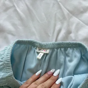 Light Blue Floral Lace Tiered Midi Skirt Boho Cottagecore Peasant Small thumbnail 6