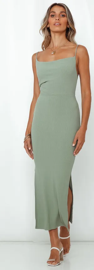 Hello Molly Rooftop Martinis For Two Midi Sage Dress thumbnail 1