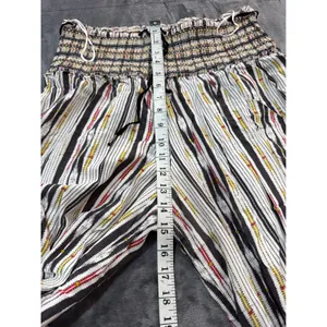 Maeve Anthropologie Wide Leg Pants Womens Multicolor Smocked Ikat Print Medium thumbnail 8