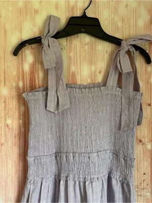 Lost + Wander Angel In Disguise Maxi Dress Lavender Purple Smocked Cotton M thumbnail 10