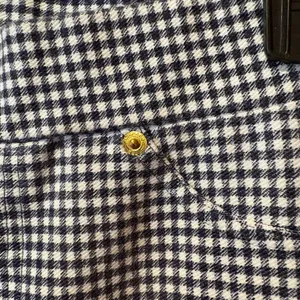 Michael Kors Navy Blue & White Check Pull-on Pants gold details size M women’s thumbnail 4