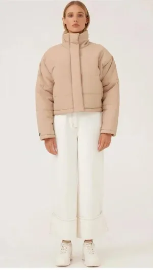 THE FIFTH LABEL Designer Beige Puffer Jacket Women’s Sz S Coat Trendy Fit thumbnail 4