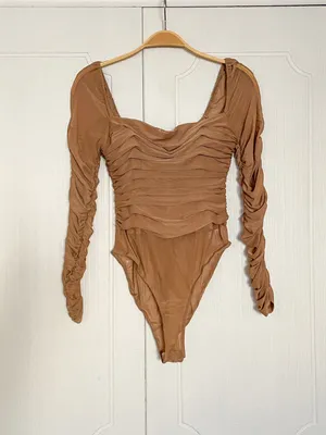 Princess Polly Delany Bodysuit Beige thumbnail 4