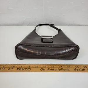 VINTAGE Nine West Women's‎ Shoulder Bag OS Brown Crocodile Embossed Single Strap thumbnail 12