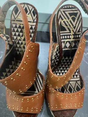 Jessica Simpson Brown Studded Espadrille Wedge Sandals thumbnail 6