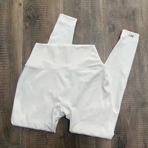 Set Active cream colored high-rise leggings size large thumbnail 2