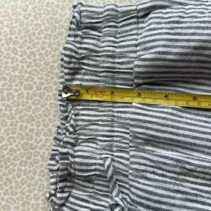 A new day stripped cropped linen blend drawstring pants with pockets size S thumbnail 6