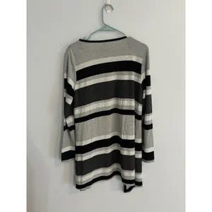 Sunday Open Front Cardigan Striped‎ Lightweight Sweater Knit Cover Up Large thumbnail 4