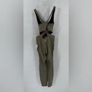 Free People Back It Up Onesie‎ Sage Beige size xs NWT thumbnail 2
