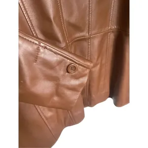 Preston & York Women’s Lambskin Leather Jacket Brown Size L thumbnail 3