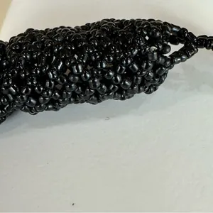 Black Twisted Woven Seed Bead Necklace Goth Whimsigoth Witchy thumbnail 4