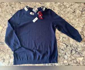 Talbots Silk Scarf Sweater Size Medium Nautical 3/4 sleeve New NET thumbnail 6